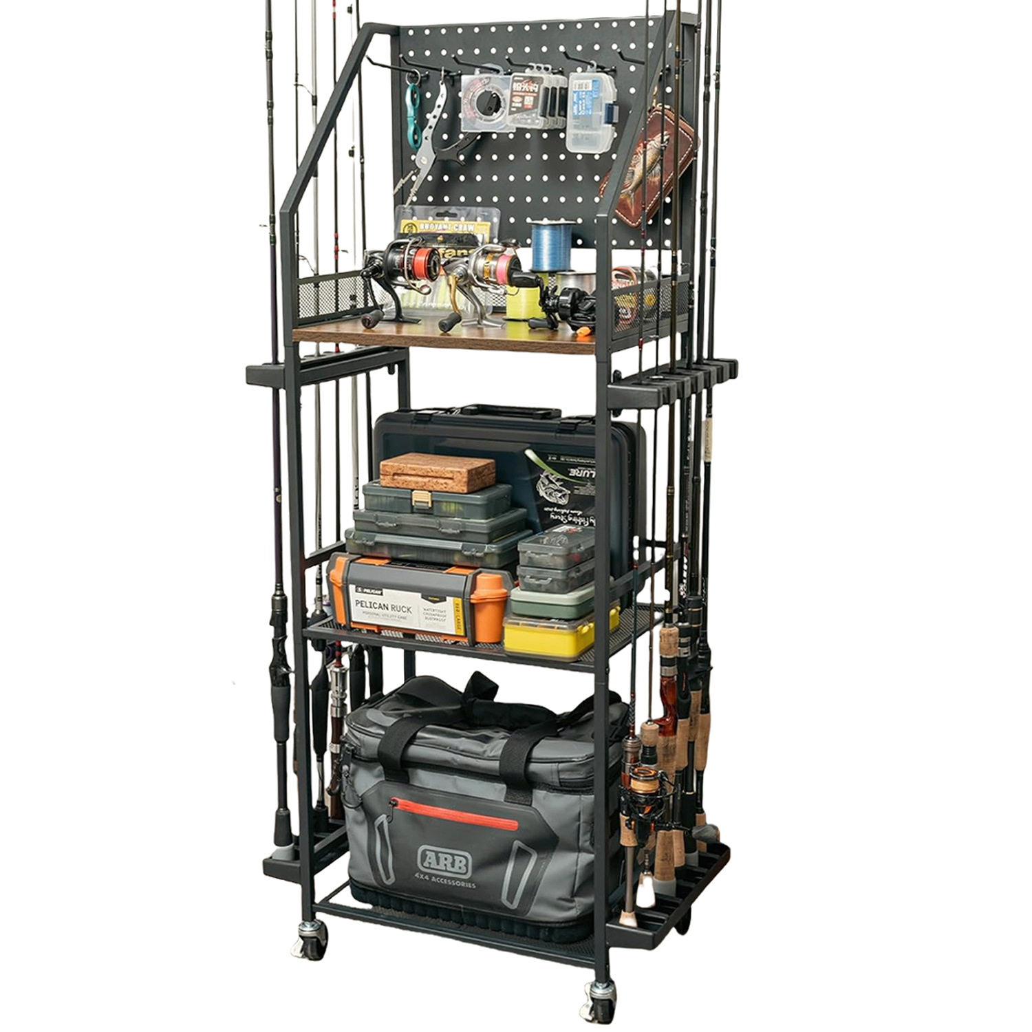 Fishing Equipment Storage - Multifunctional Fishing Rod Holders 3 Layers