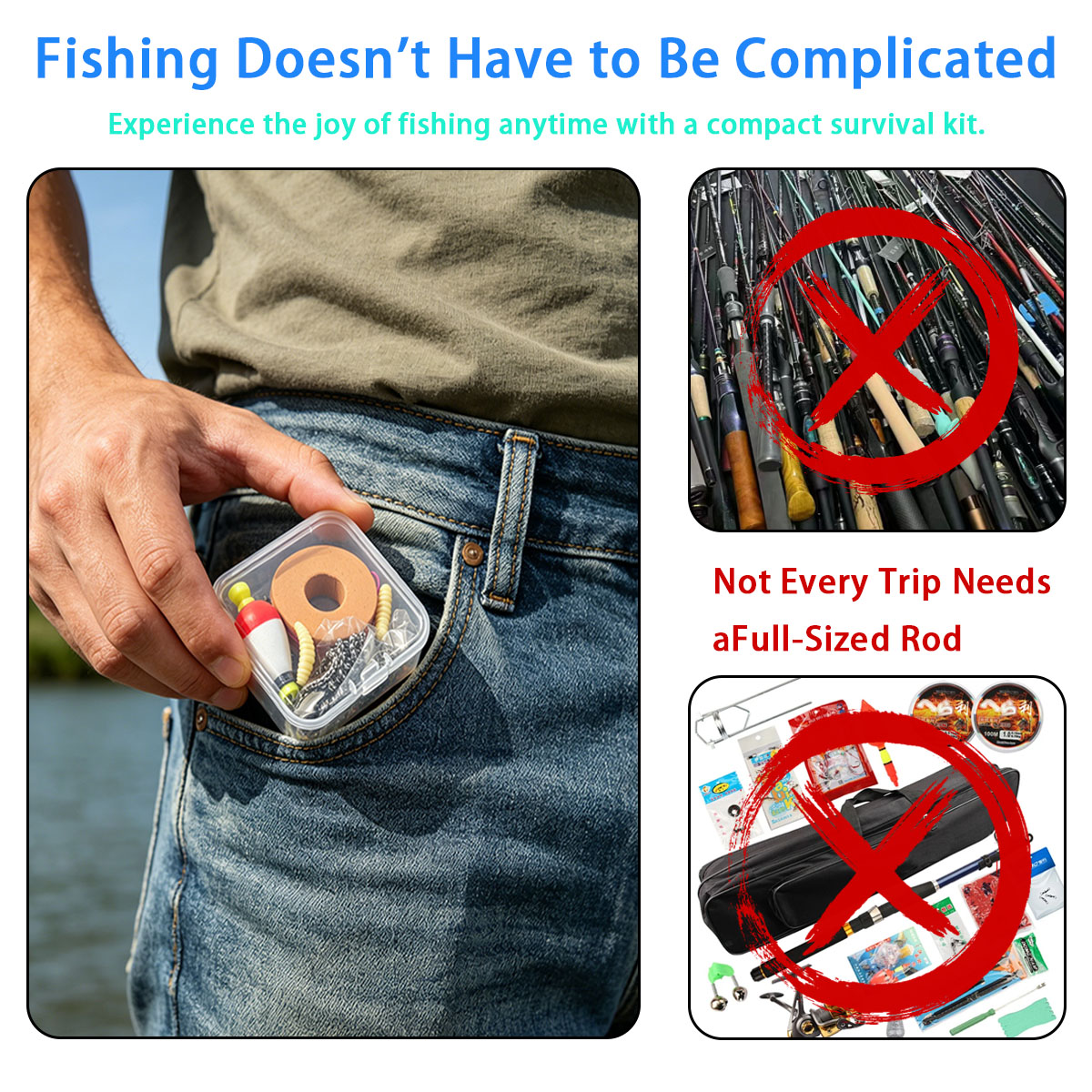 Fishing Equipment Storage - Portable Emergency Fishing Gear Set，Portable Outdoor