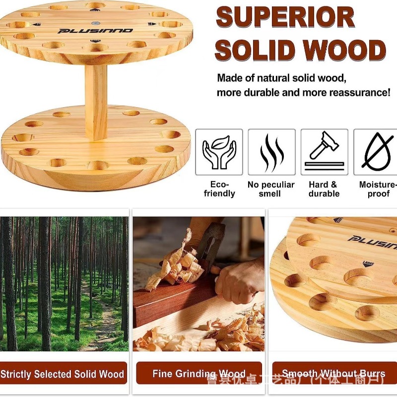 Round Solid Wood Fishing Rod S - Fishing Equipment Storage review and price