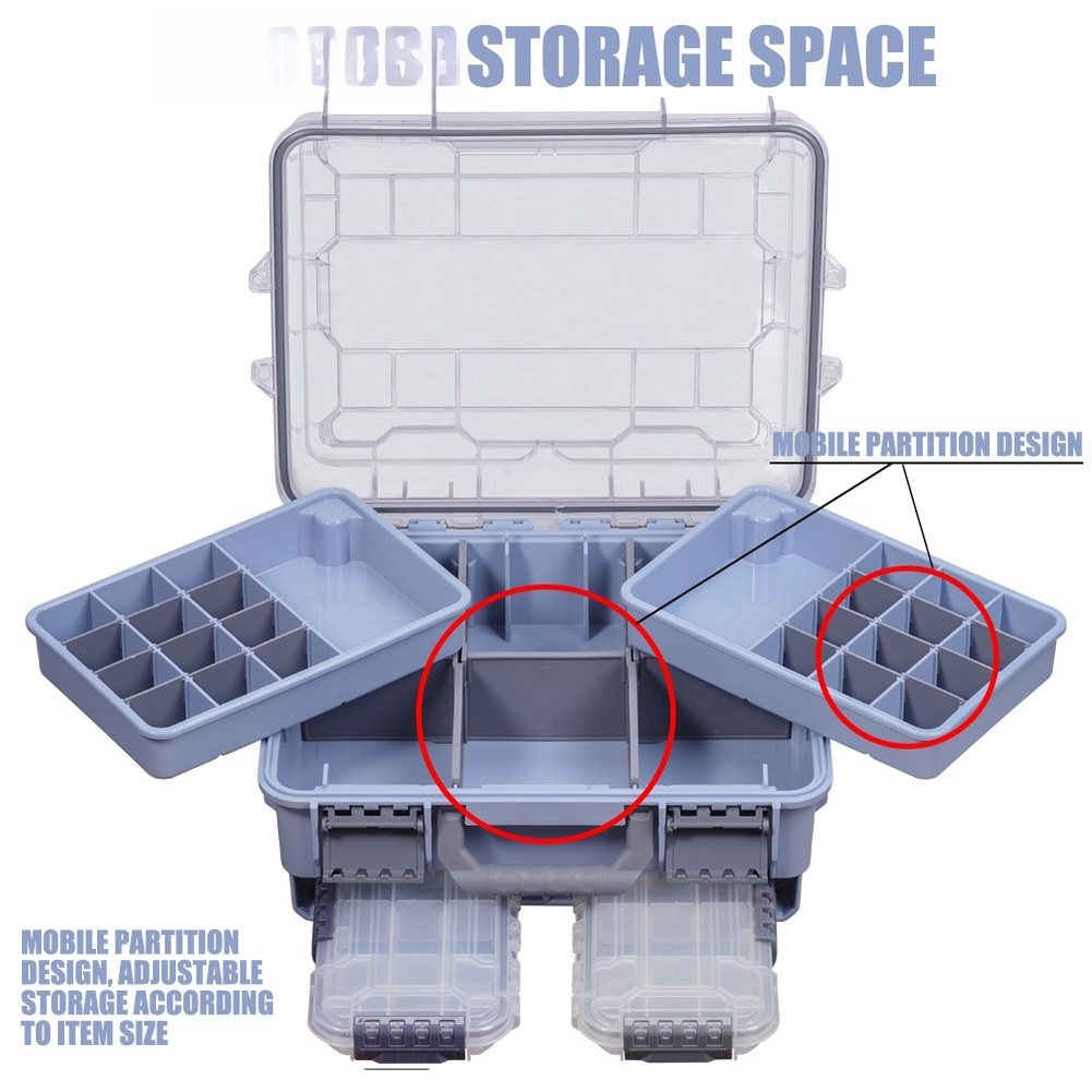 1pc Waterproof Double Layer Po - Fishing Equipment Storage review and price