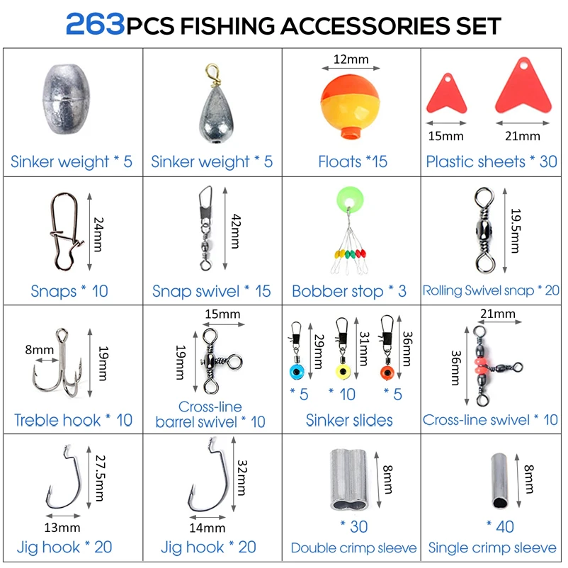 263pcs Outdoor Fishing Accesso - Fishing Equipment Storage review and price