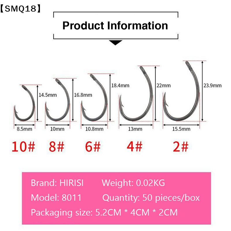Hirisi 50pcs Boxed  Hooks Barb - Fishing Equipment Storage review and price