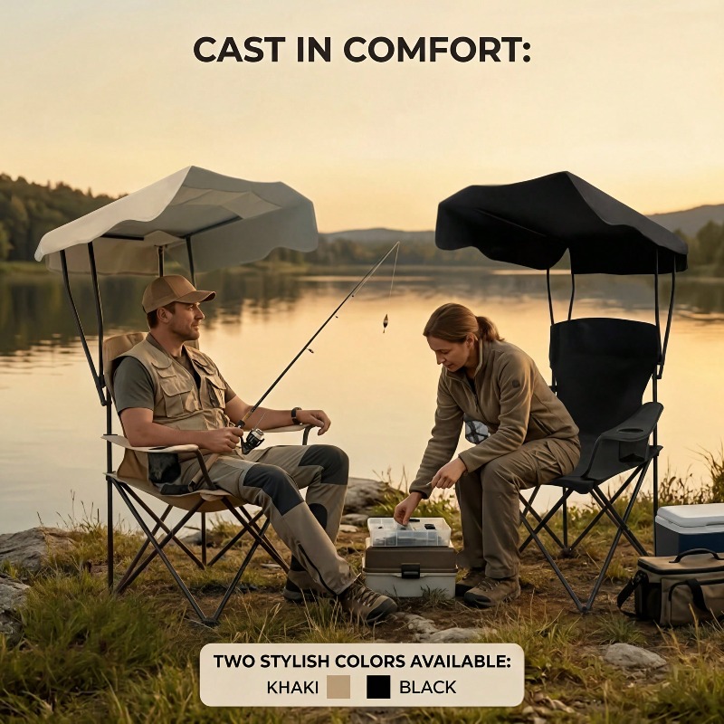 Outdoor Camping Chair With Awn - Fishing Equipment Net review and price
